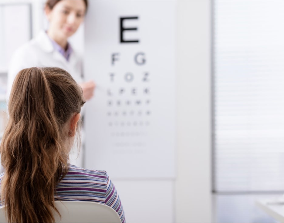 Toma de agudeza de lejos